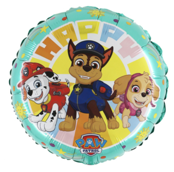 Folienballon rund, mintfarben - Paw Patrol - ø 45cm